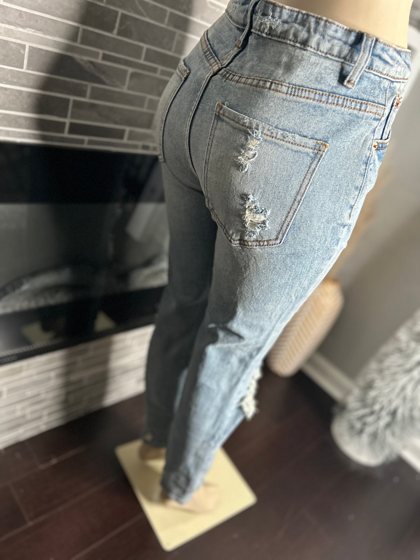 Distressed Denim Jeans