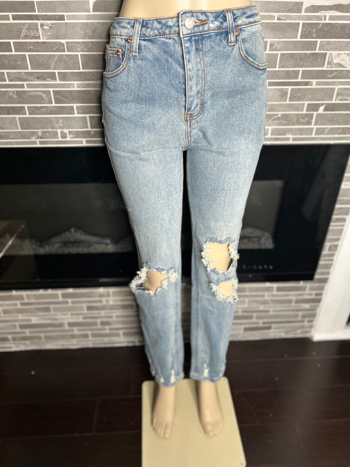 Distressed Denim Jeans