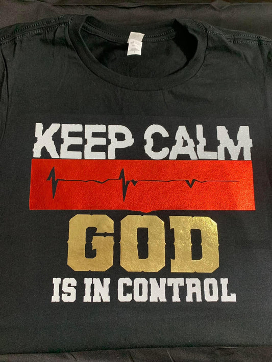 KEEP CALM GOD IS IN CONTROL (T-shirt)