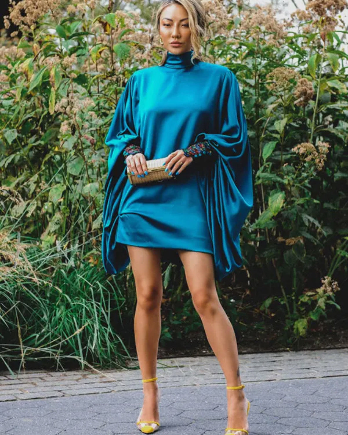 Teal Temptation Cape Dress