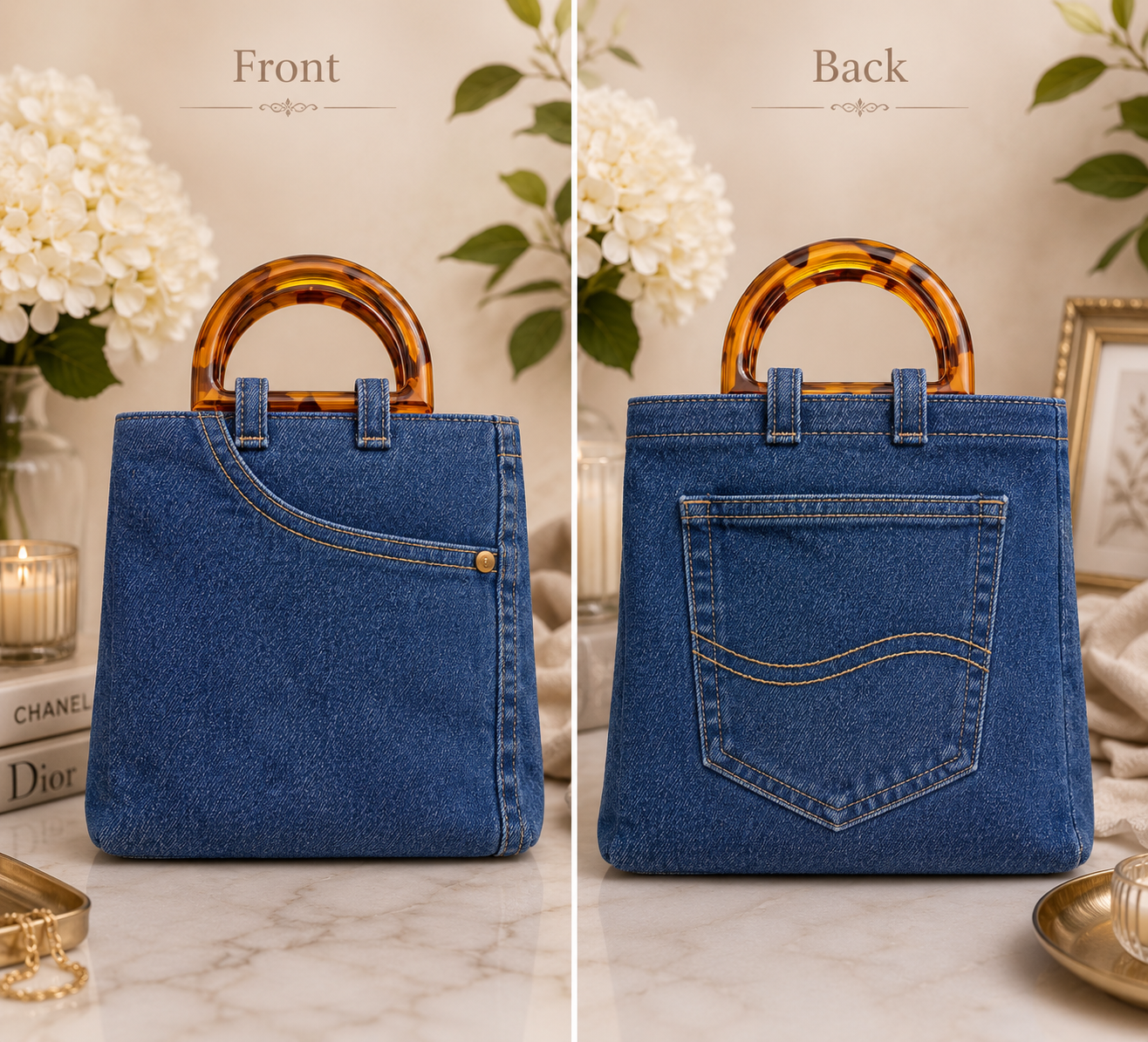 Indigo Elegance Denim Tote