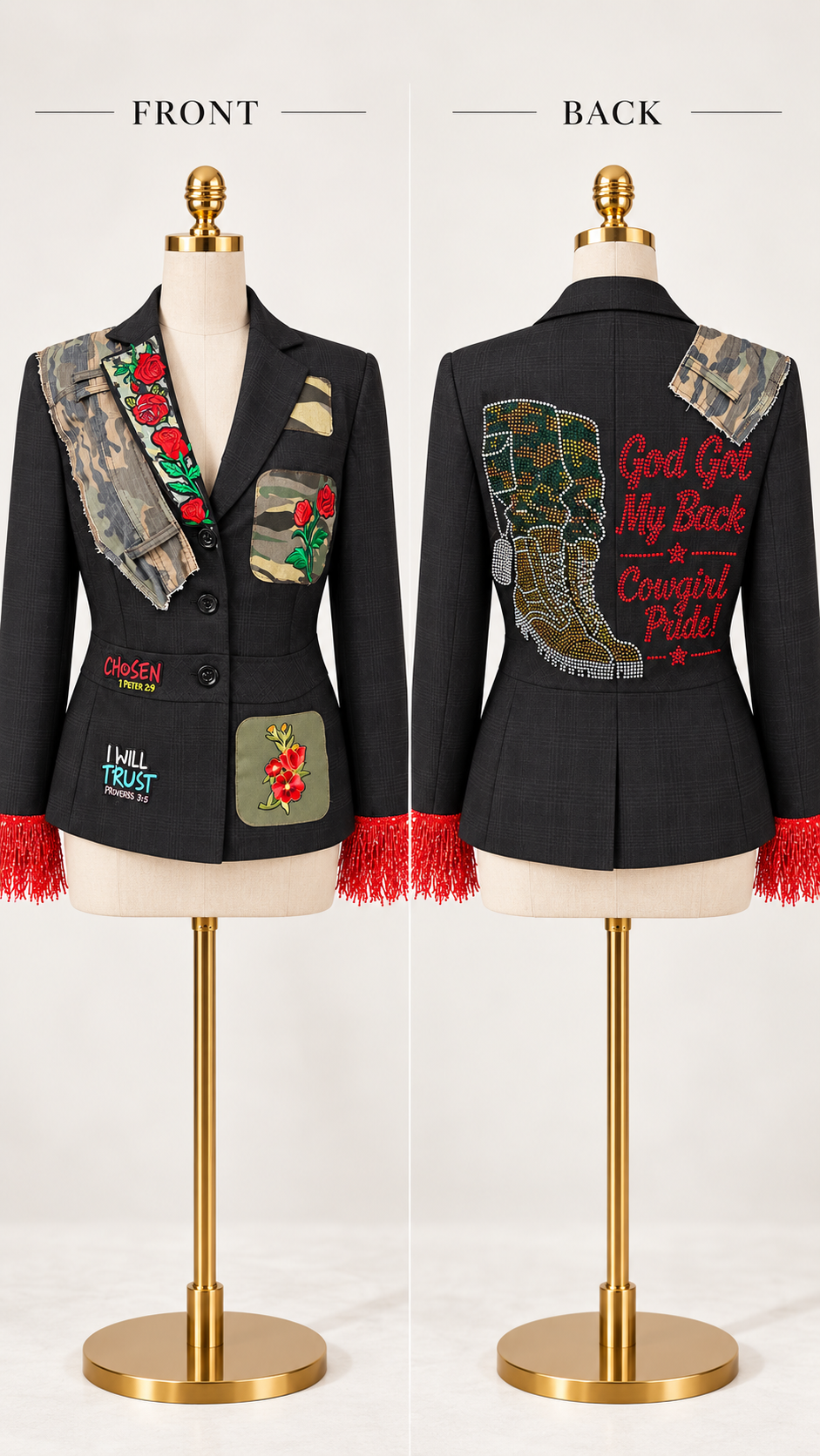 God’s Got My Back Rhinestone Blazer