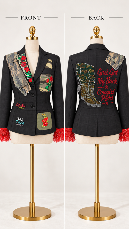 God’s Got My Back Rhinestone Blazer