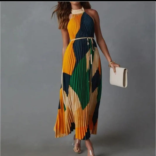 Color Craze Pleated Maxi