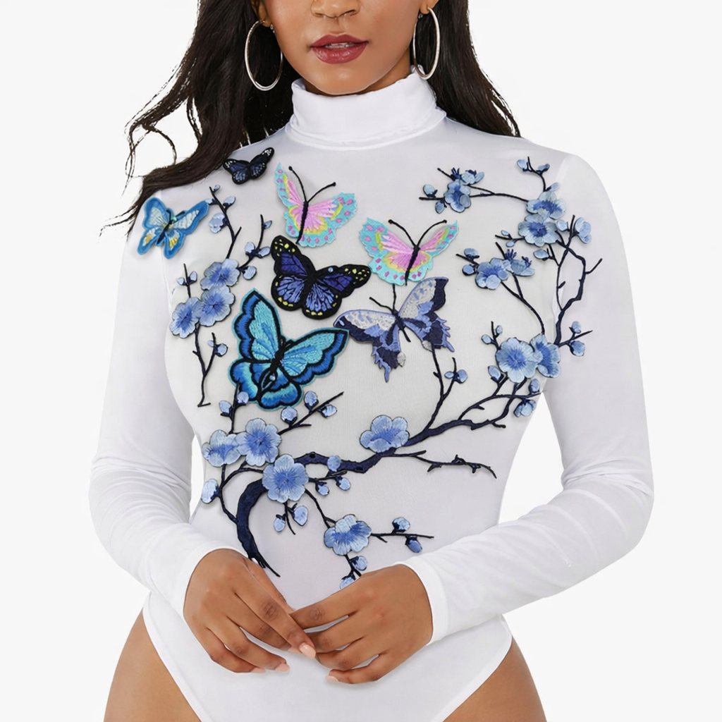 Butterfly Blossom Mesh Bodysuit