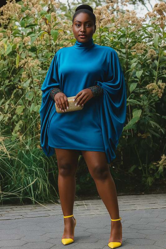 Teal Temptation Cape Dress